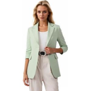 imageBeninos Womens Long Sleeve Blazers Business Casual Solid Lightweight Suit Jacket Office BlazerGreen