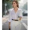 imageBeninos Womens Dress Shirts Long Sleeve Button Down Shirt Work WearWhite