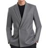 imageBeninos Mens Sport Coat Casual Blazer Peak Lapel Business Suit JacketGrey