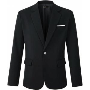 imageBeninos Mens Sport Coat Casual Blazer One Button Business Suit Jacket306 Black