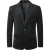 imageBeninos Mens One Button Suit Jacket Plaid Blazer Slim Fit Sports CoatsBlack