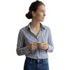 imageBeninos Striped Button Down Shirts for Women Dress Shirts Long Sleeve Casual Collared Office Work Shirt with PocketNavy