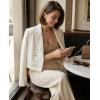 image:imageBeninos Womens Double Breasted Cropped Blazer JacketsWhite