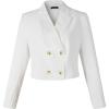 image:imageBeninos Womens Double Breasted Cropped Blazer JacketsWhite