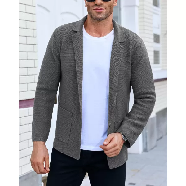 Beotyshow Mens Cardigan Sweater Blazer Cable Knit Button Down Knitted Sweater Casual with Pockets