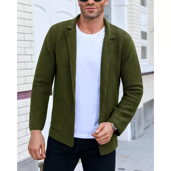 Beotyshow Mens Cardigan Sweater Blazer Cable Knit Button Down Knitted Sweater Casual with Pockets