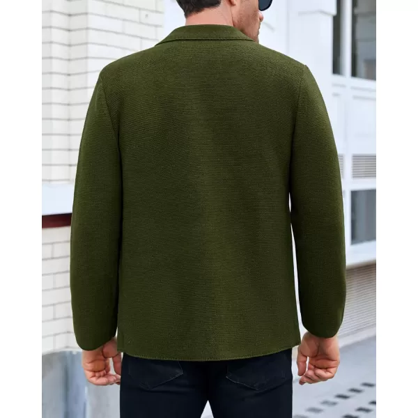 Beotyshow Mens Cardigan Sweater Blazer Cable Knit Button Down Knitted Sweater Casual with Pockets