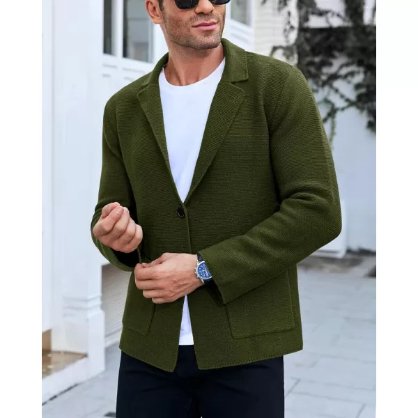 Beotyshow Mens Cardigan Sweater Blazer Cable Knit Button Down Knitted Sweater Casual with Pockets