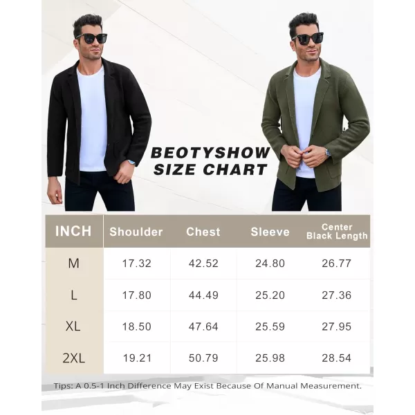 Beotyshow Mens Cardigan Sweater Blazer Cable Knit Button Down Knitted Sweater Casual with Pockets