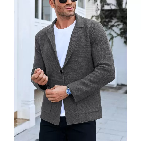 Beotyshow Mens Cardigan Sweater Blazer Cable Knit Button Down Knitted Sweater Casual with Pockets