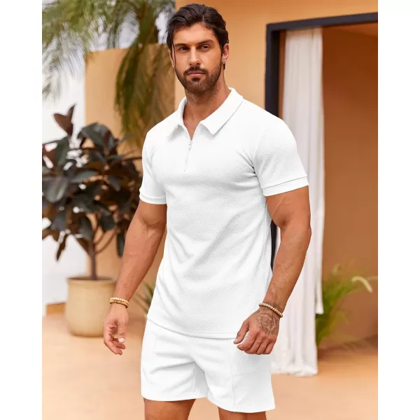 Beotyshow Mens Polo Shirt and Shorts Sets Outfits 2 Piece Fashion Summer Tracksuits Casual Short Sleeve Set