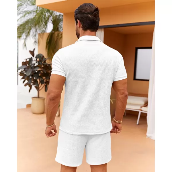 Beotyshow Mens Polo Shirt and Shorts Sets Outfits 2 Piece Fashion Summer Tracksuits Casual Short Sleeve Set