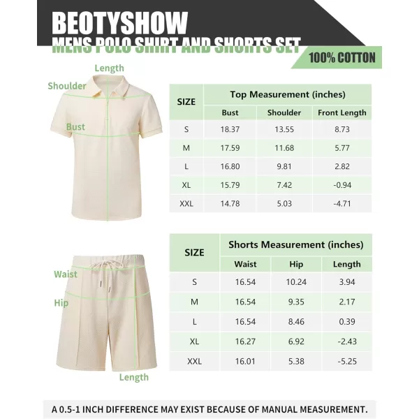 Beotyshow Mens Polo Shirt and Shorts Sets Outfits 2 Piece Fashion Summer Tracksuits Casual Short Sleeve Set