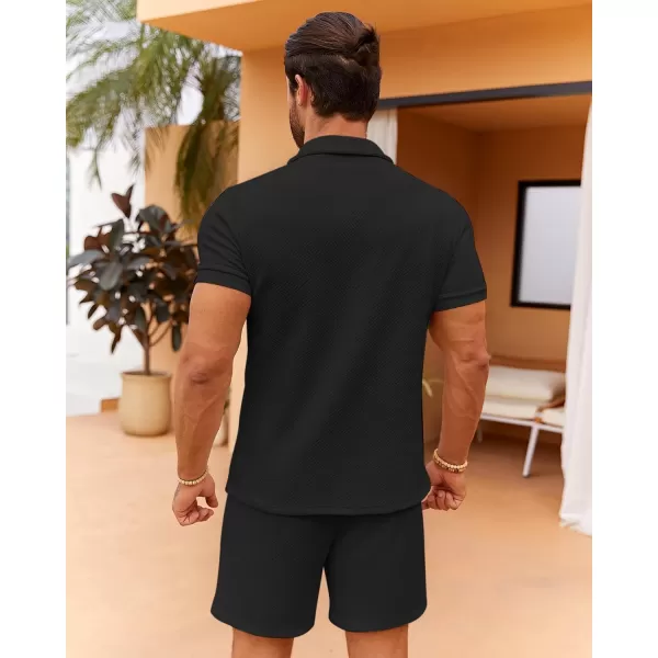 Beotyshow Mens Polo Shirt and Shorts Sets Outfits 2 Piece Fashion Summer Tracksuits Casual Short Sleeve Set