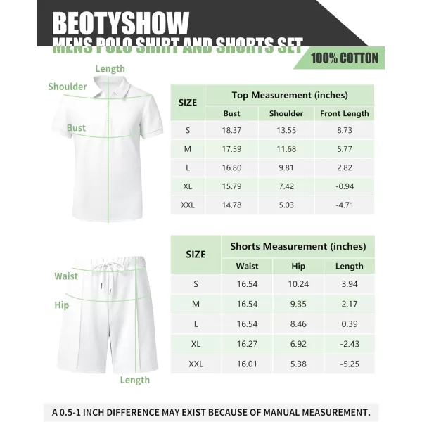 Beotyshow Mens Polo Shirt and Shorts Sets Outfits 2 Piece Fashion Summer Tracksuits Casual Short Sleeve Set