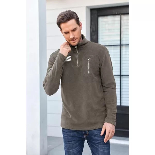 Beotyshow Mens Tactical Fleece Jacket Polar Soft Warm Quarter Zip Pullover