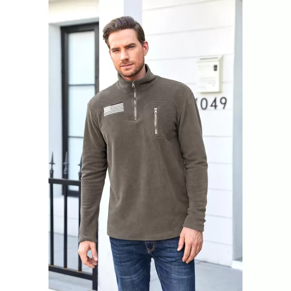 Beotyshow Mens Tactical Fleece Jacket Polar Soft Warm Quarter Zip Pullover