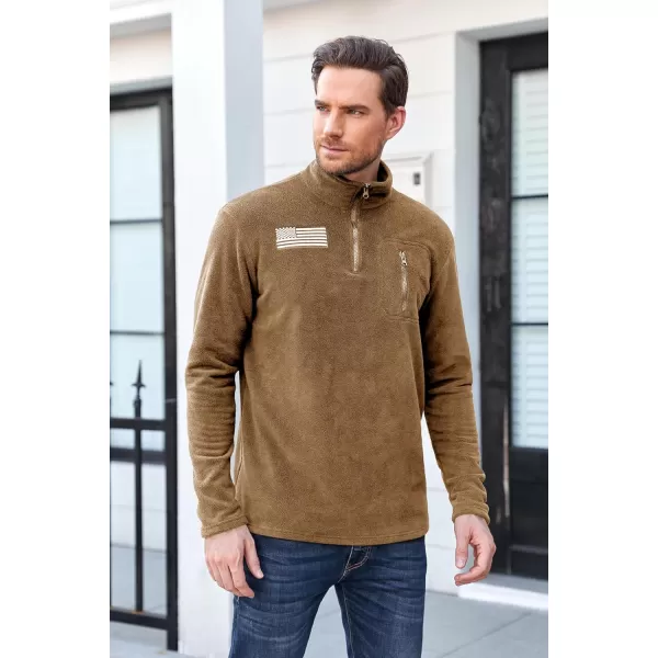 Beotyshow Mens Tactical Fleece Jacket Polar Soft Warm Quarter Zip Pullover