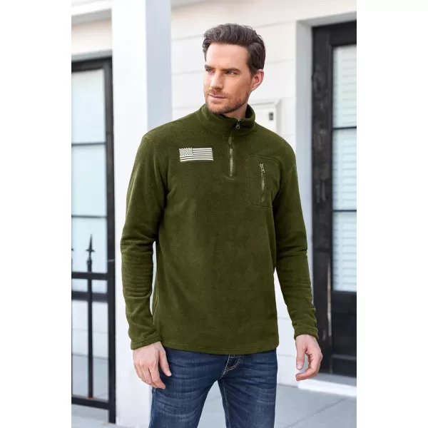 Beotyshow Mens Tactical Fleece Jacket Polar Soft Warm Quarter Zip Pullover