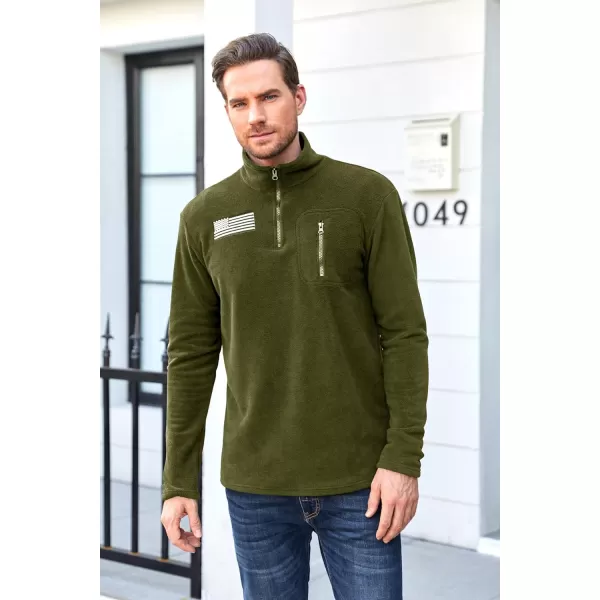 Beotyshow Mens Tactical Fleece Jacket Polar Soft Warm Quarter Zip Pullover