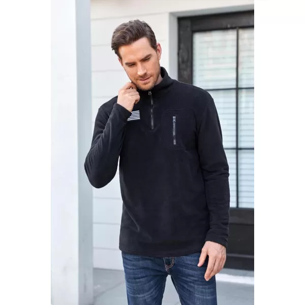 Beotyshow Mens Tactical Fleece Jacket Polar Soft Warm Quarter Zip Pullover