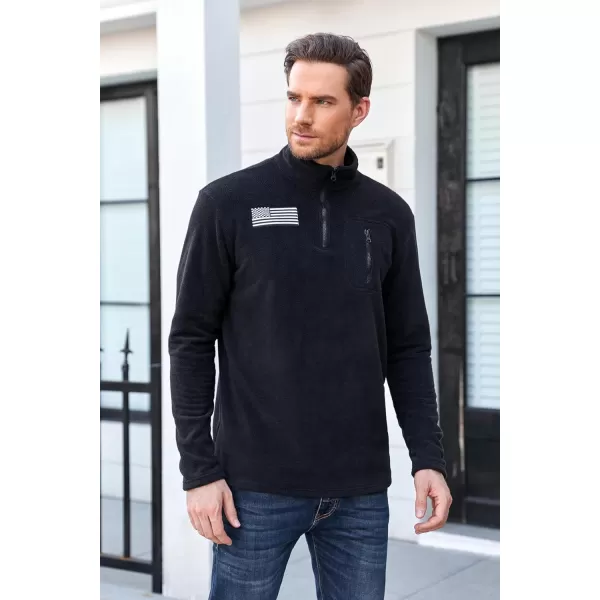 Beotyshow Mens Tactical Fleece Jacket Polar Soft Warm Quarter Zip Pullover