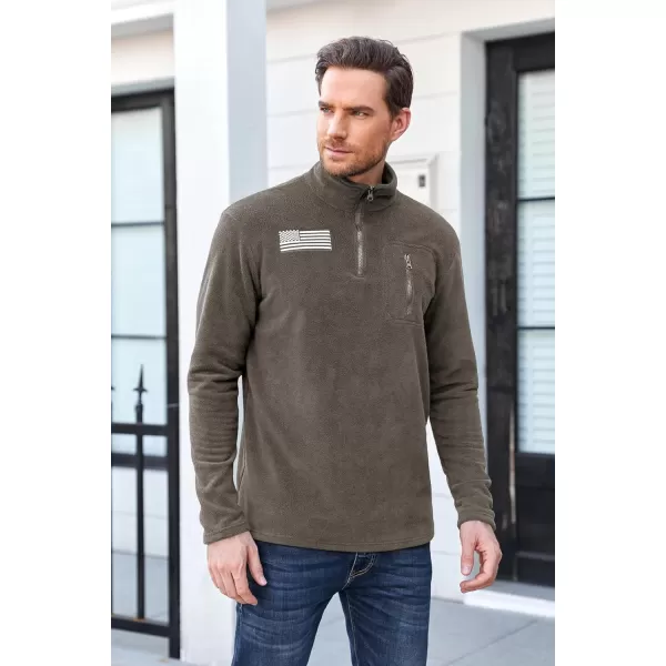 Beotyshow Mens Tactical Fleece Jacket Polar Soft Warm Quarter Zip Pullover