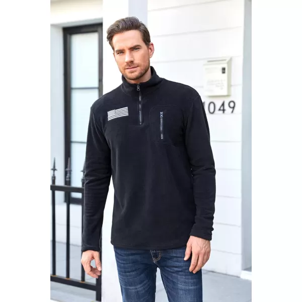 Beotyshow Mens Tactical Fleece Jacket Polar Soft Warm Quarter Zip Pullover