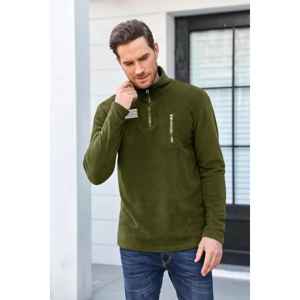 Beotyshow Mens Tactical Fleece Jacket Polar Soft Warm Quarter Zip Pullover