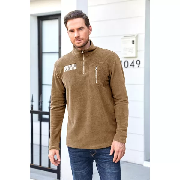 Beotyshow Mens Tactical Fleece Jacket Polar Soft Warm Quarter Zip Pullover