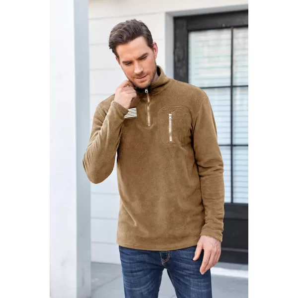 Beotyshow Mens Tactical Fleece Jacket Polar Soft Warm Quarter Zip Pullover
