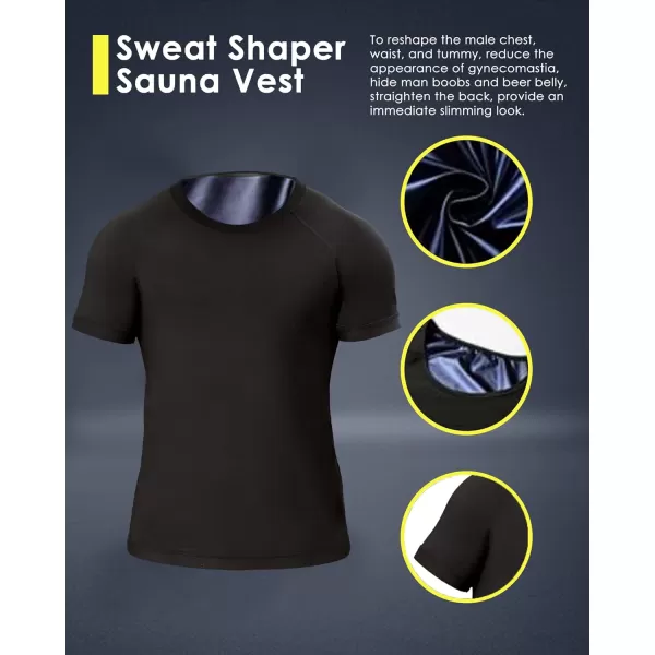 CGTFY Gynecomastia Compression Shirts Men Tank Top Sauna Sweat Shirts,Slimming Body Shaper Vest for Men