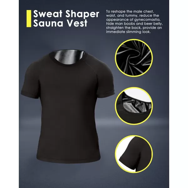 CGTFY Gynecomastia Compression Shirts Men Tank Top Sauna Sweat Shirts,Slimming Body Shaper Vest for Men