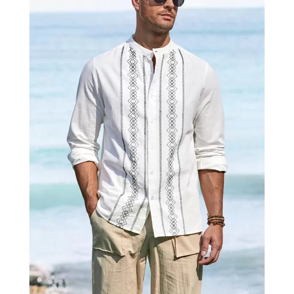 Cuban Guayabera Shirts for Men Short/Long Sleeve Casual Button Down Shirt Band Collar Beach Camp Mexican Shirt