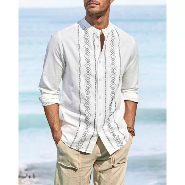 Cuban Guayabera Shirts for Men Short/Long Sleeve Casual Button Down Shirt Band Collar Beach Camp Mexican Shirt
