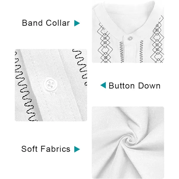 Cuban Guayabera Shirts for Men Short/Long Sleeve Casual Button Down Shirt Band Collar Beach Camp Mexican Shirt