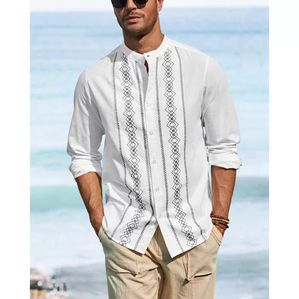 Cuban Guayabera Shirts for Men Short/Long Sleeve Casual Button Down Shirt Band Collar Beach Camp Mexican Shirt