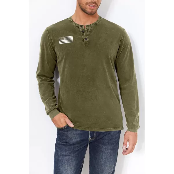Mens Casual Button Short Sleeve Henley T-Shirts Patriotic Tactical Military Army Shirts for Men