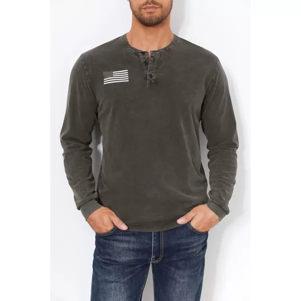 Mens Casual Button Short Sleeve Henley T-Shirts Patriotic Tactical Military Army Shirts for Men