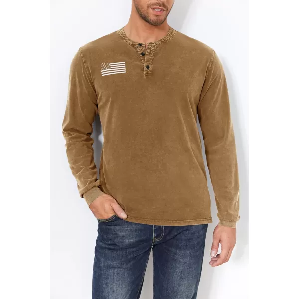 Mens Casual Button Short Sleeve Henley T-Shirts Patriotic Tactical Military Army Shirts for Men