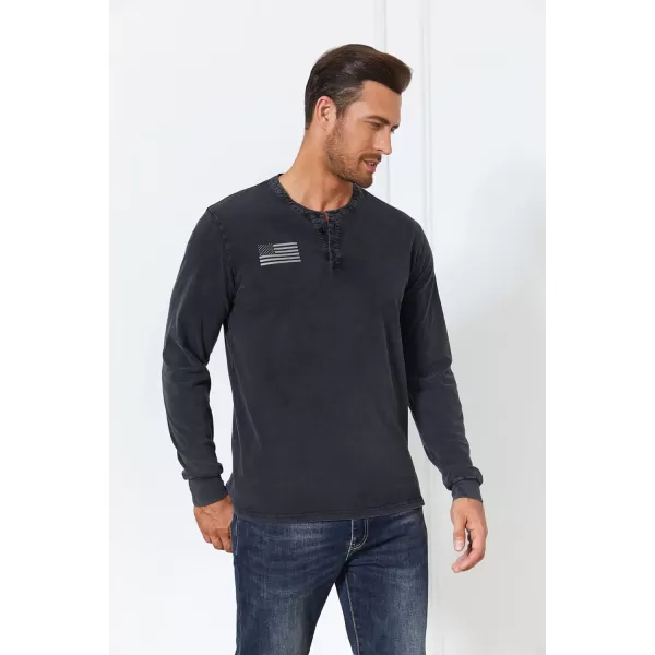 Mens Casual Button Short Sleeve Henley T-Shirts Patriotic Tactical Military Army Shirts for Men