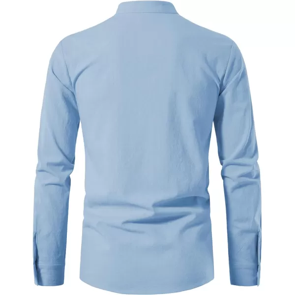 Mens Cotton Linen Shirts Lace Up Short/Long Sleeve Henley Pirate Shirt Casual V Neck for Beach Renaissance Viking Hippie