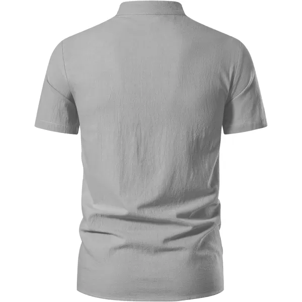 Mens Cotton Linen Shirts Lace Up Short/Long Sleeve Henley Pirate Shirt Casual V Neck for Beach Renaissance Viking Hippie