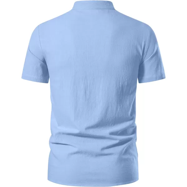 Mens Cotton Linen Shirts Lace Up Short/Long Sleeve Henley Pirate Shirt Casual V Neck for Beach Renaissance Viking Hippie