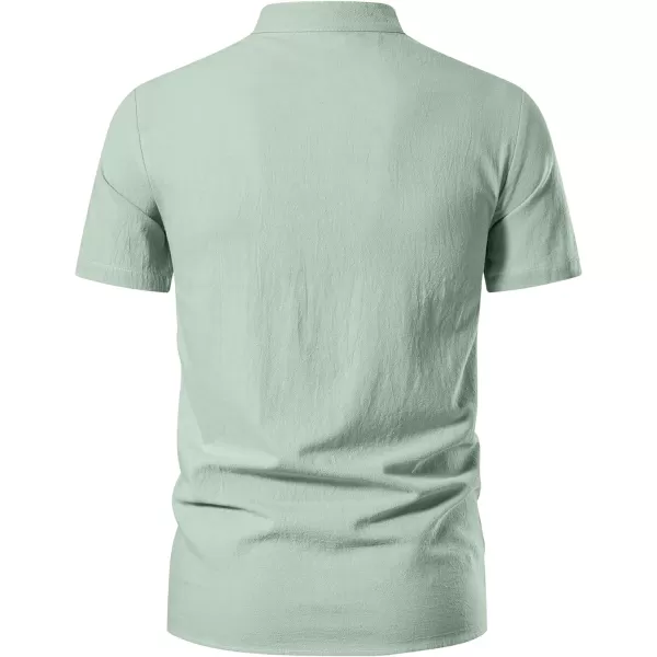 Mens Cotton Linen Shirts Lace Up Short/Long Sleeve Henley Pirate Shirt Casual V Neck for Beach Renaissance Viking Hippie