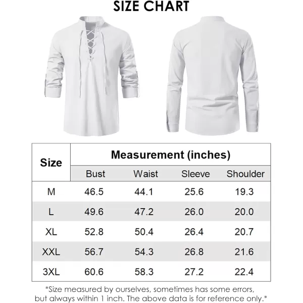 Mens Cotton Linen Shirts Lace Up Short/Long Sleeve Henley Pirate Shirt Casual V Neck for Beach Renaissance Viking Hippie