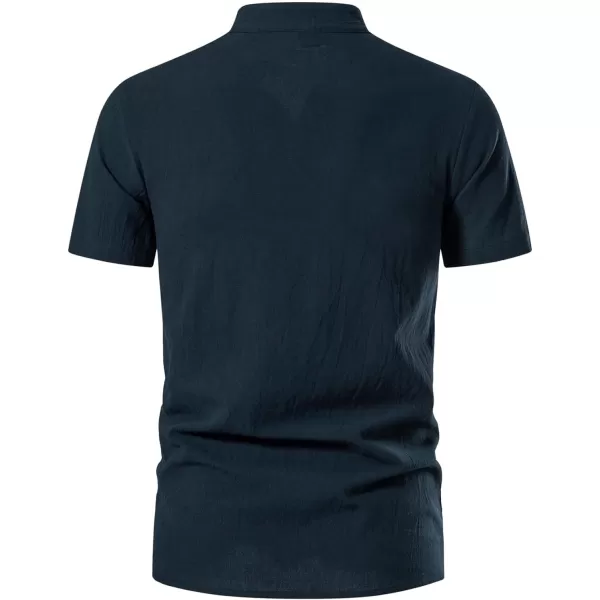 Mens Cotton Linen Shirts Lace Up Short/Long Sleeve Henley Pirate Shirt Casual V Neck for Beach Renaissance Viking Hippie