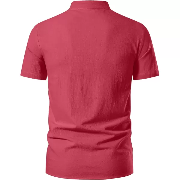 Mens Cotton Linen Shirts Lace Up Short/Long Sleeve Henley Pirate Shirt Casual V Neck for Beach Renaissance Viking Hippie