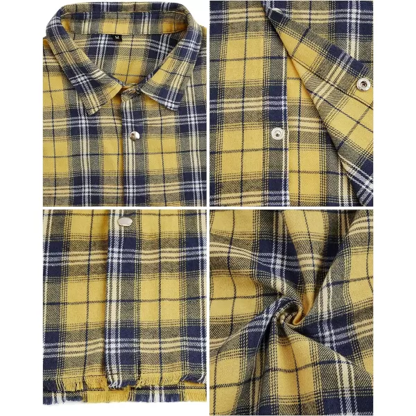 Men's Sleeveless Flannel Plaid Shirts Casual Button Down Cowboy Vest Shirts