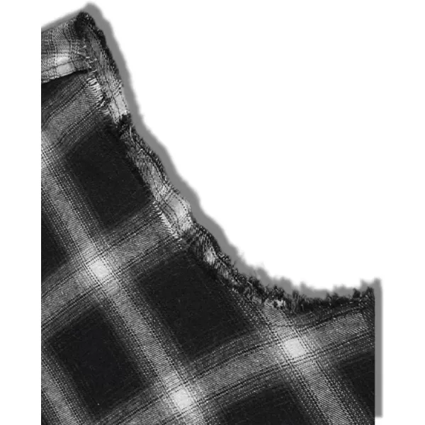 Men's Sleeveless Flannel Plaid Shirts Casual Button Down Cowboy Vest Shirts